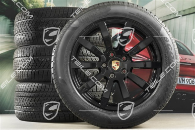 19" Cayenne S Winterräder Satz, Felgen 8,5J x 19 ET47 + 9,5J x 19 ET54 + NEUE Pirelli Winterreifen 255/55 R19 + 275/50 R19, mit RDK-Sensoren, schwarz hochglanz