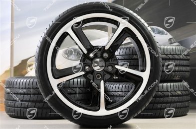 20-inch SportTechno summer wheel set, rims 8,5J x 20 ET57 + 10J x 20 ET50, NEW summer tires Pirelli 235/35 R20 + 265/35 R20, in black high gloss