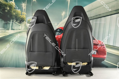 Seats, el. adjustment, Porsche logo, leather, Black, set (L+R)