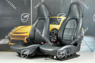 Seats, el. adjustable, leather, Metropole blue, set (L+R)