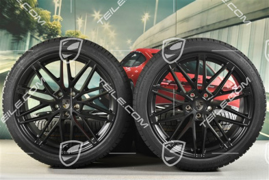 22-inch RS Spyder Design winter wheel set, rims 9J x 22 ET29 + 11J x 22 ET47 + NEW Continental winter tyres 255/40 R22 + 295/35 R22, black satin matt