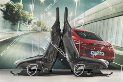 Sportschalensitze, klappbar, Heizung, Leder+Pepita Stoff, schwarz, Satz, L+R