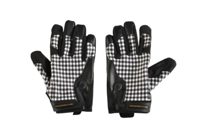 Porsche Classic Assembly gloves, Pepita / houndstooth, black, size 9