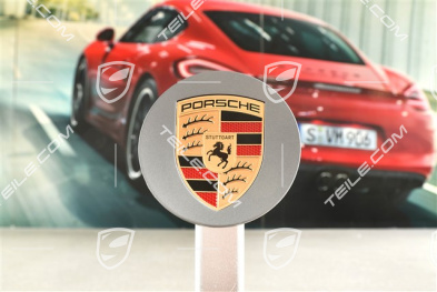 Hub cap, concave, colour emblem, dark silver