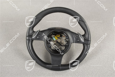 Steering wheel, multifunction, PDK, Sport-Chrono, smooth leather, black