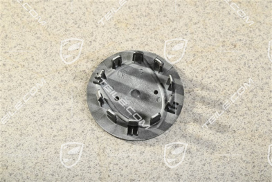 Hub cap, convex, crest black-white, black satin mat