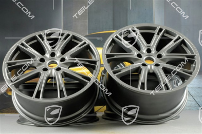 21-inch wheel rim set Panamera Exclusive, 9,5J x 21 ET71 + 11,5J x 21 ET69, Platinum satin mat