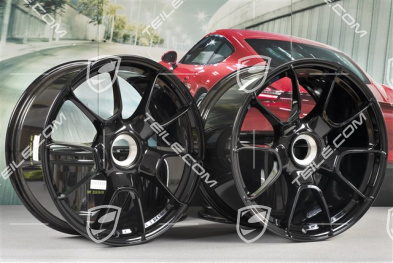 20" wheel rims set 911 Turbo S Exclusive Design, rims 11,5J x 20 ET56 + 9J x 20 ET51, black high-gloss