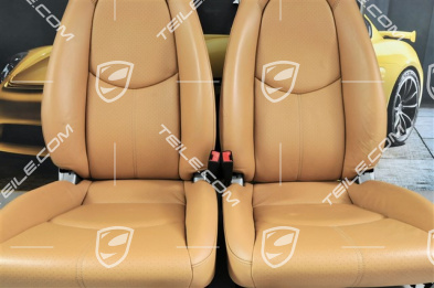 Seats, manual adjustable, leather, Sand Beige, set (L+R)