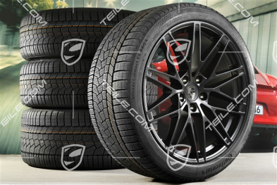 22-inch RS Spyder Design winter wheel set, rims 9J x 22 ET29 + 11J x 22 ET47 + NEW Continental winter tyres 255/40 R22 + 295/35 R22, black satin matt
