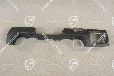 Trim lower section, Leather, Black