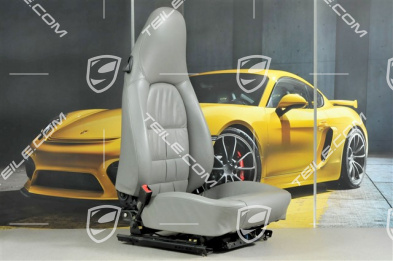 Seat, el adjustable, heating, leather, Graphite grey, Draped, L