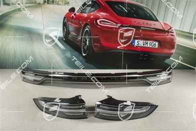 LED tail lights incl. light panel, darkened/black, Black inscription, LEFT+CENTER+RIGHT