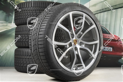 21" Cayenne Exclusive Design Winterräder Satz, Felgen 9,5J x 21 ET46 + 11,0J x 21 ET58 + NEUE Continental Winterreifen 275/40 R21 + 305/35 R21, mit RDK-Sensoren