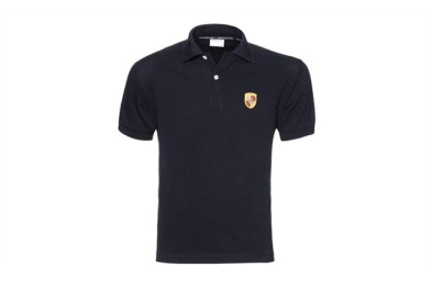 Porsche crest polo shirt, black, S 46/48