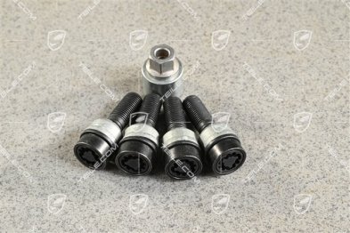Diebstahlsicherung Radschrauben inkl. Adapter, Schwarz