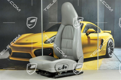 Seat, el adjustable, heating, leather, Graphite grey, Draped, L
