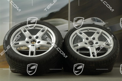 18" Boxster S Winterräder Satz (Felgen mit Reifen), Felgen vorne 8J x 18 ET57 + hinten 9J x 18 ET43 + NEUE Winterreifen 235/40 R18 + 255/40 R18