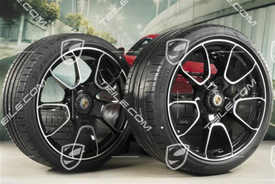 20-inch + 21-inch Turbo S Exclusive Design summer wheel set, rims 9,5J x 20 ET44 + 12J x 21 ET70 + Pirelli summer tyres 255/35 R20 + 315/30 R21, black high gloss