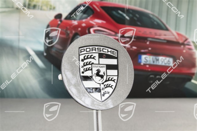 Hub cap, concave, crest Black / Silver, Titanium dark