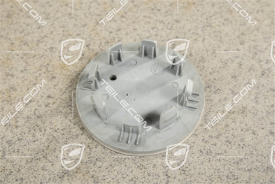 Radzierdeckel, konkav, Wappen schwarz, Aluminium poliert