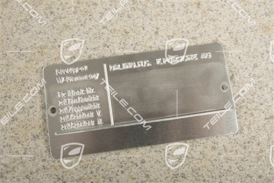 Information / Rating plate