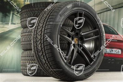 20-inch "Macan Turbo" winter wheels set, rims 9J x 20 ET26 + 10J x 20 ET19 + Pirelli  winter tyres 265/45 R20 + 295/40 R20, black satin mat, with TPMS