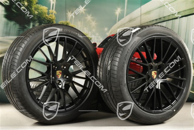 21-inch Cayenne RS Spyder summer wheel set, rims 9,5J x 21 ET46 + 11,0J x 21 ET58 + Pirelli P Zero summer tyres 285/40 R21 + 315/35 R21, with TPMS, black satin matt