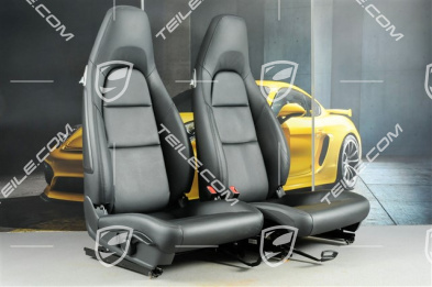Seats, manual adjustment, heated, leatherette, black, set (L+R)