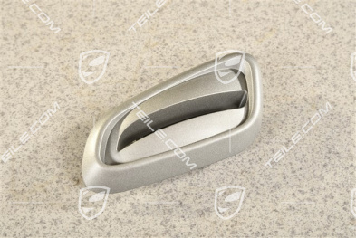 Cover trim / rosette for seat tilting handle / control button, Silvergrey Metallic, R
