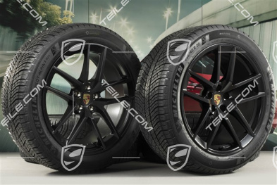 20-inch "Macan S" winter wheels set, rims 9J x 20 ET26 + 10J x 20 ET19 + NEW Michelin winter tyres 265/45 R 20 + 295/40 R 20, black satin matt, with TPMS
