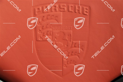 Schalensitz, Leder, "Boxster" rot, mit geprägtem Porschewappen, L