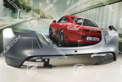 Rear bumper, ultrasound parking aid with side protection