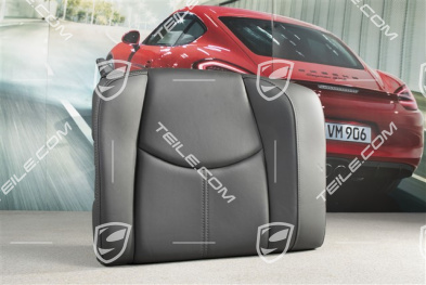 Back seat backrest, Coupe/Targa, Leather, Black, R