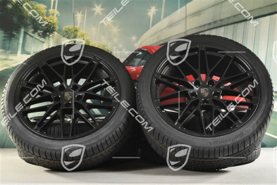 22-inch RS Spyder Design winter wheel set, rims 9J x 22 ET29 + 11J x 22 ET47 + NEW Continental winter tyres 255/40 R22 + 295/35 R22, black satin matt