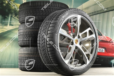 21" Cross Turismo Design winter wheel set, rims 9,5J x 21 ET60 + 11,5J x 21 ET66 + NEW Continental winter  tyres 265/35 R21 + 305/30 R21, Titanium