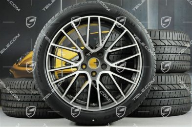 21" koła letnie Cayenne RS Spyder, komplet, felgi 9,5J x 21 ET46 + NOWE 11,0J x 21 ET49 + opony letnie Pirelli P Zero 285/40 R21 + 315/35 R21