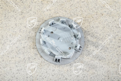 Hub cap, concave, monochrome crest, Adamantium Dark