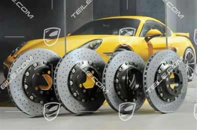 PCCB Ceramic brake disc set, 2x front + 2x rear, 991 GT3/GT3RS/GT2RS