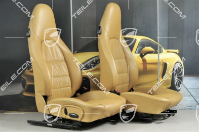 Seats, manual adjustable, leather, Savanna, Draped, set (L+R)