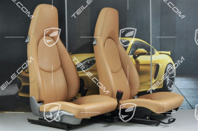 Seats, manual adjustable, leather, Sand Beige, set (L+R)
