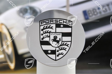 Radzierdeckel, poliert, konkav, Wappen schwarz, Turbo IV