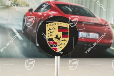 Center cap, concave, coloured crest, black high gloss