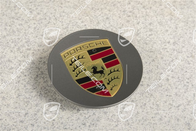Hub cap, concave, crest coloured, Platinum
