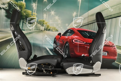 Seats, el. adjustable, 14-way, heating, lumbar, leather, black, set, L+R