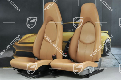 Seats, manual adjustable, leather, Sand Beige, set (L+R)