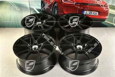 20" komplet felg Cayenne S, 10,5J x 20 ET64 + 9J x 20 ET50, czarny satynowy mat