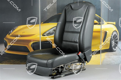 Seat, elect. adjustment, heating, lumbar, leather, black, damage, R