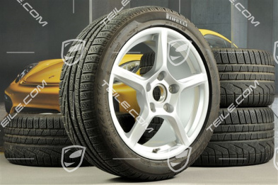 18" Boxster winter wheel set, 8J x 18 ET57 + 9J x 18 ET47 + winter tyres Pirelli Sottozero II 235/45 R18 + 265/45 R18, with TPMS
