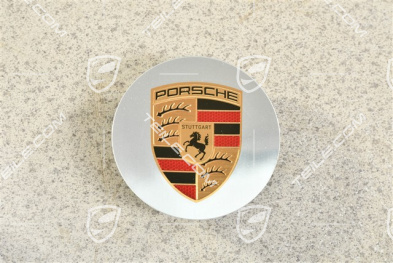 Hub cap, concave, crest coloured, polished